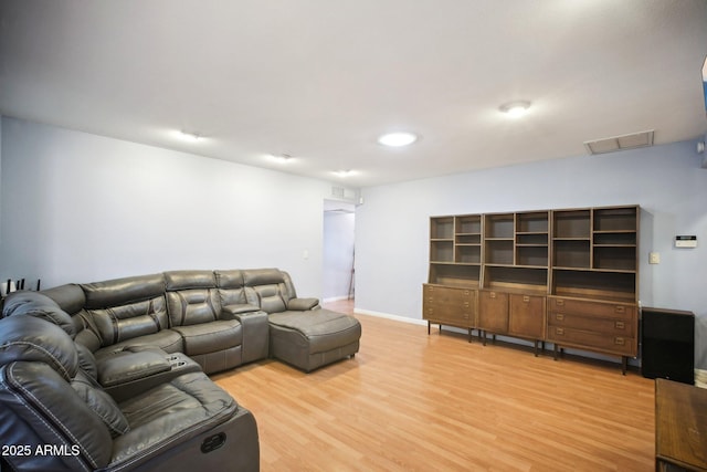 living room with hardwood / wood-style floors