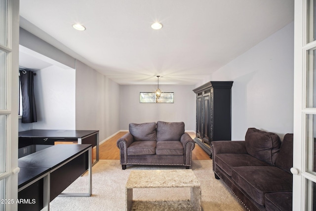 living room with wood-type flooring