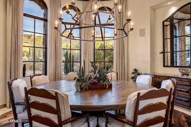 27256 N 97th Pl, Scottsdale, AZ 85262 - dining room with plenty of natural light and a chandelier