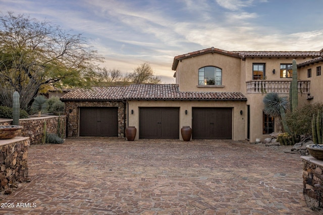 27256 N 97th Pl, Scottsdale, AZ 85262 - mediterranean / spanish house with a garage and a balcony