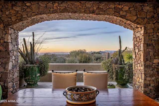 27256 N 97th Pl, Scottsdale, AZ 85262 - patio terrace at dusk featuring a wooden deck