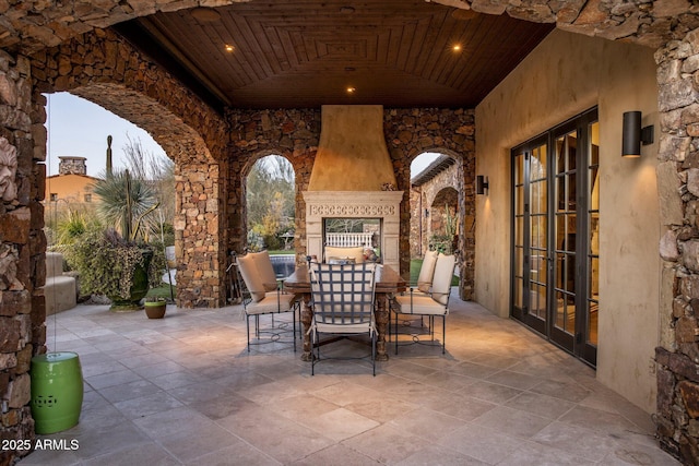 27256 N 97th Pl, Scottsdale, AZ 85262 - view of patio with an outdoor stone fireplace