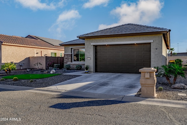 view of front facade featuring a garage