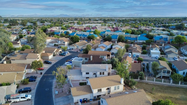 birds eye view of property featuring a residential view and a mountain view