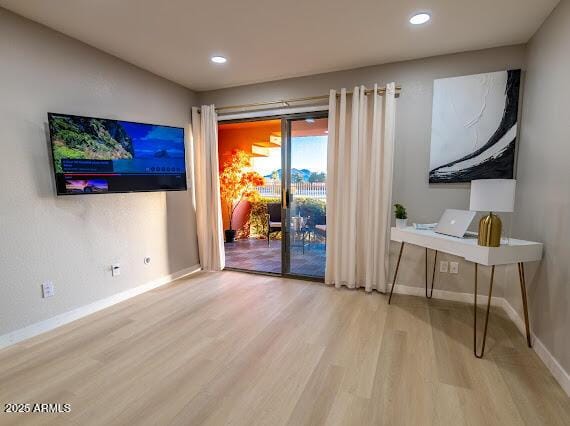 interior space featuring wood-type flooring