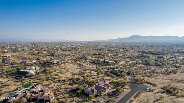 bird's eye view featuring a mountain view