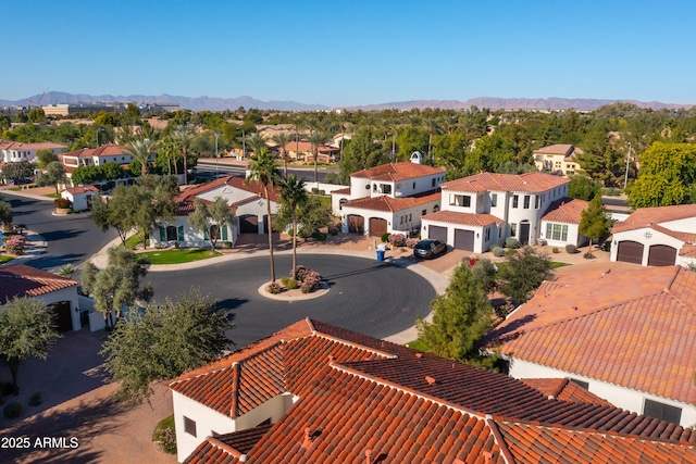 bird's eye view featuring a mountain view