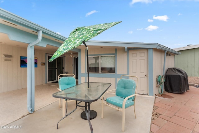 view of patio / terrace featuring grilling area