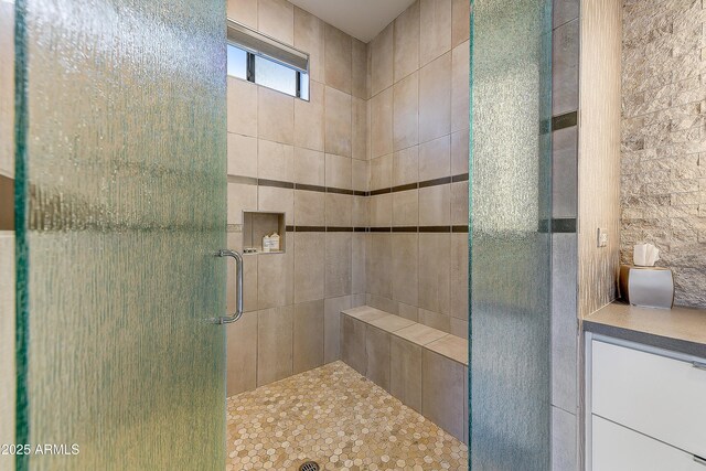 bathroom with walk in shower