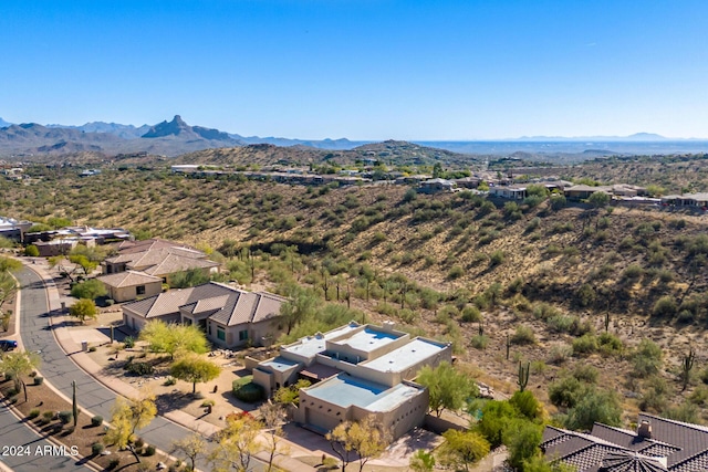 drone / aerial view with a mountain view