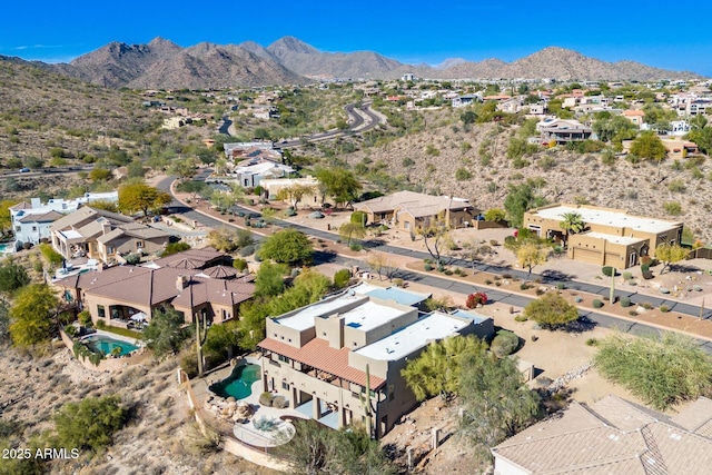 15155 E Westridge Dr, Fountain Hills, AZ 85268 - aerial view of residential area featuring a mountain backdrop and a pool