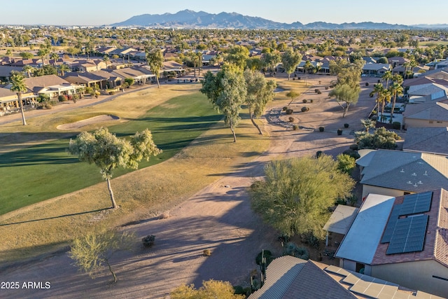 drone / aerial view with a mountain view