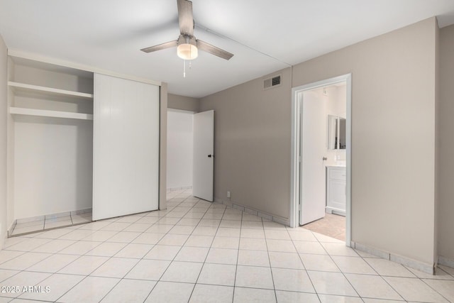 6818 N 35th Ave Unit C, Phoenix, AZ 85017 - unfurnished bedroom with a closet, ceiling fan, and ensuite bathroom