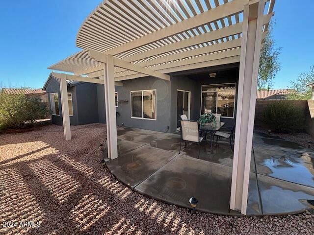 view of patio / terrace featuring a pergola