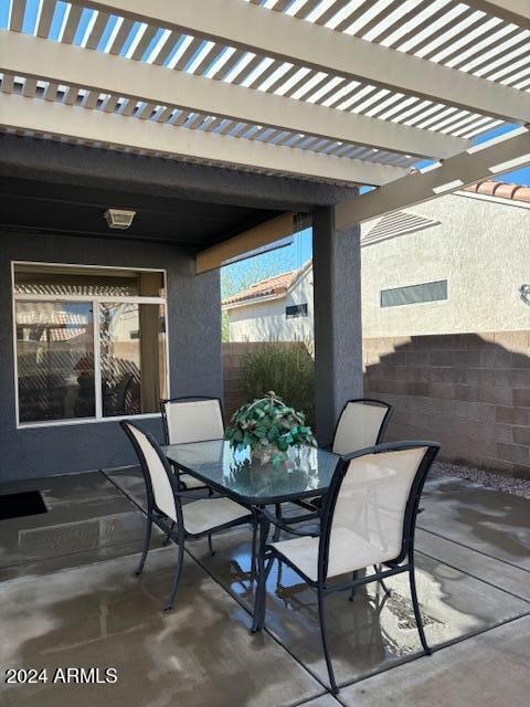 view of patio with a pergola