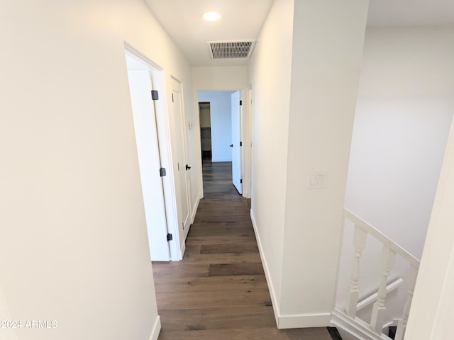 hall featuring dark hardwood / wood-style flooring