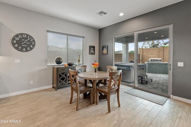 dining space with a wealth of natural light