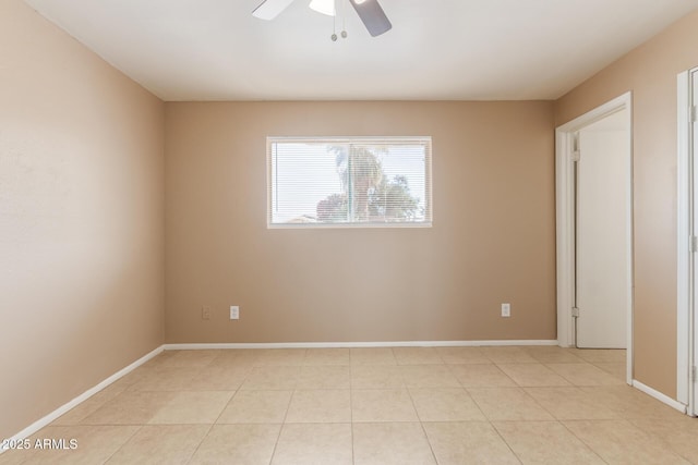 12547 W Warner St, Avondale, AZ 85323 - empty room with a ceiling fan, baseboards, and light tile patterned floors