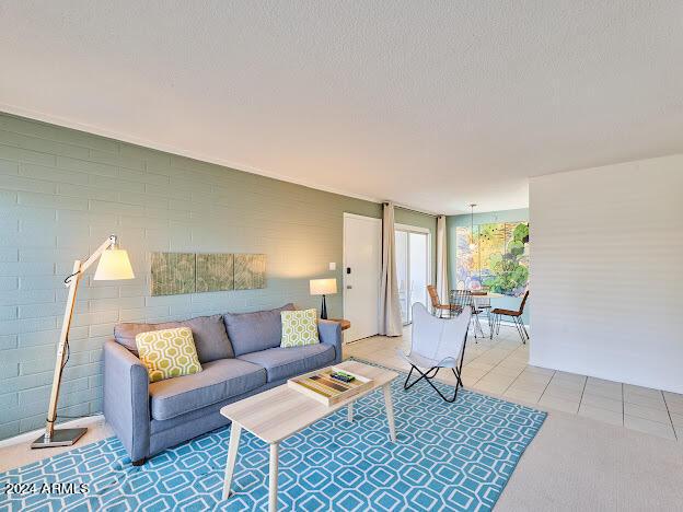 view of tiled living room