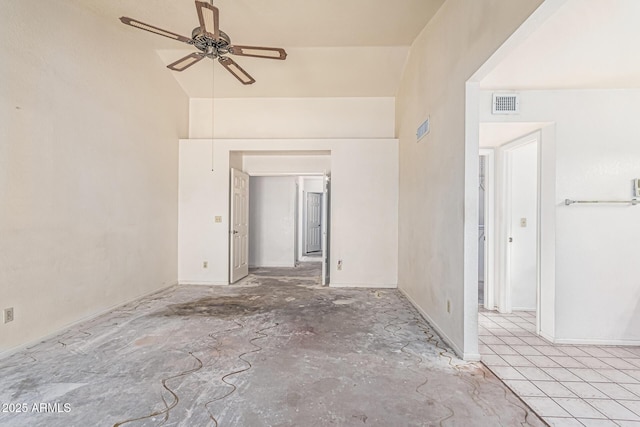 6032 W Grovers Ave, Glendale, AZ 85308 - spare room featuring ceiling fan and vaulted ceiling