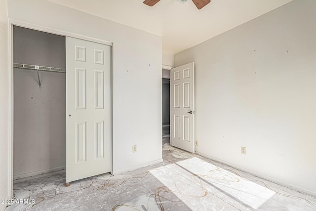 6032 W Grovers Ave, Glendale, AZ 85308 - unfurnished bedroom with a closet and ceiling fan