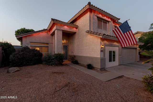 288 W Los Alamos St, Gilbert, AZ 85233 - view of front facade with a tile roof, stucco siding, driveway, and a garage