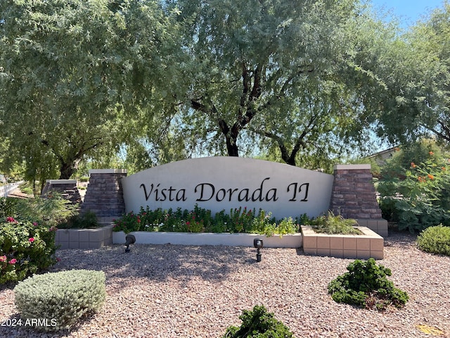 view of community sign