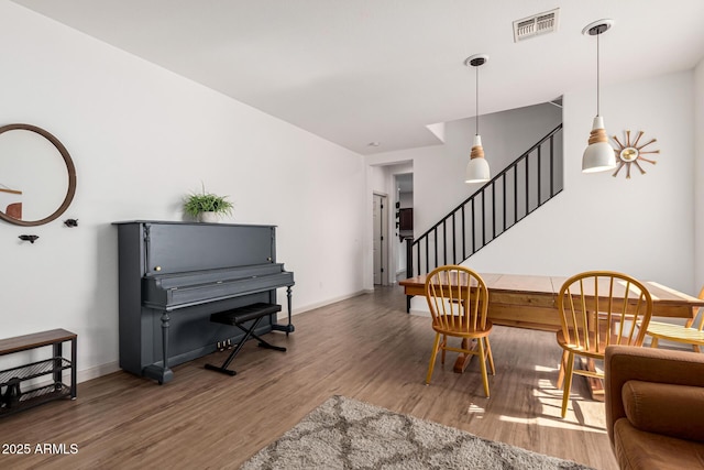 interior space with hardwood / wood-style flooring