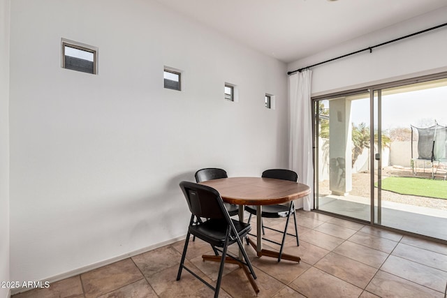 view of tiled dining area