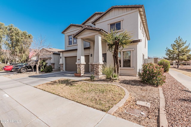 view of front of home with a garage