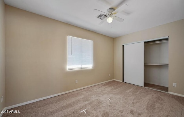 3949 E Earll Dr, Phoenix, AZ 85018 - unfurnished bedroom with a closet, carpet, baseboards, and a ceiling fan