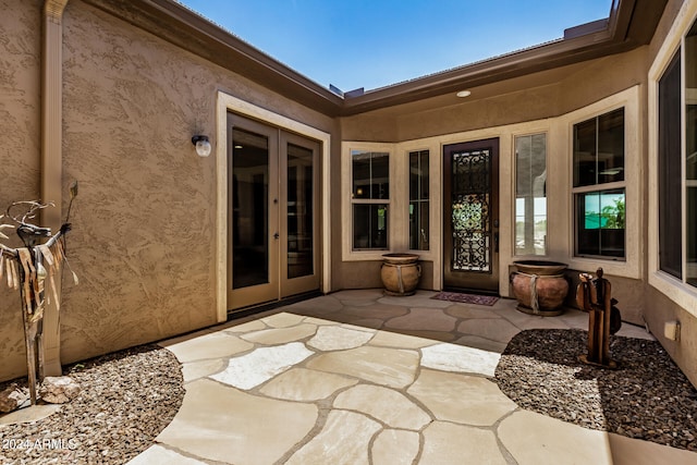 view of patio / terrace featuring french doors