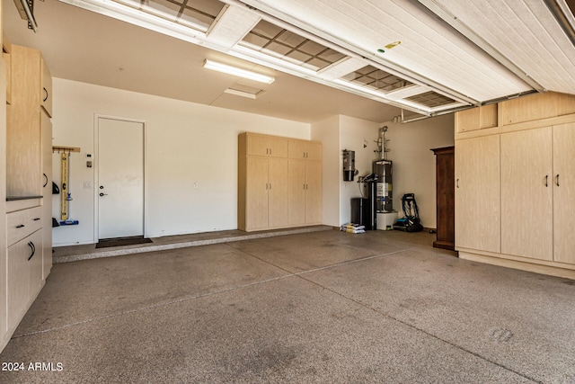 garage with water heater