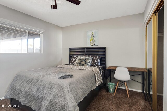 7520 E Papago Dr, Scottsdale, AZ 85257 - carpeted bedroom featuring baseboards and ceiling fan