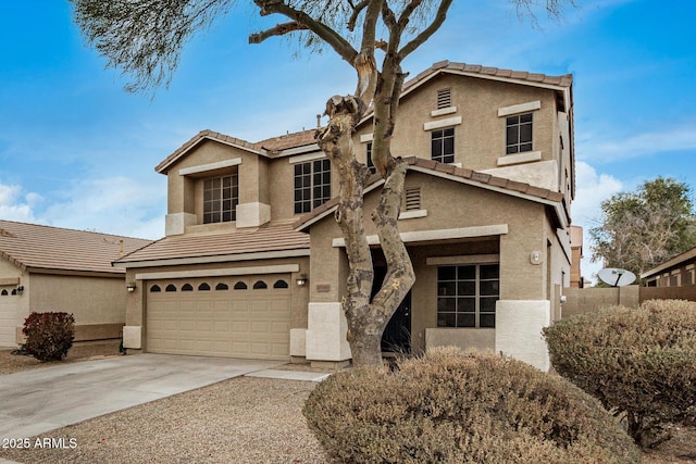 view of property with a garage