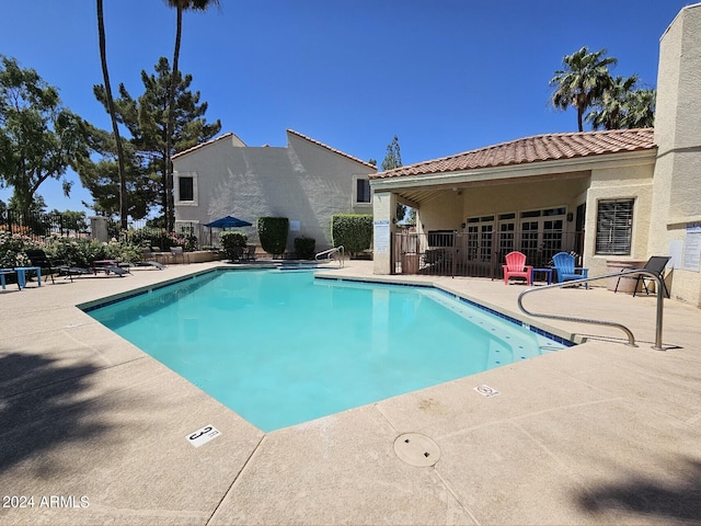 view of pool featuring a patio area