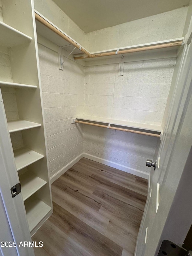 spacious closet with wood finished floors