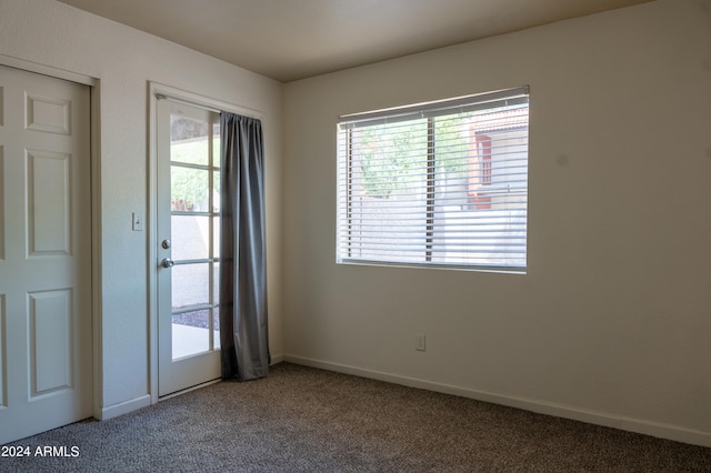 unfurnished room with carpet and plenty of natural light