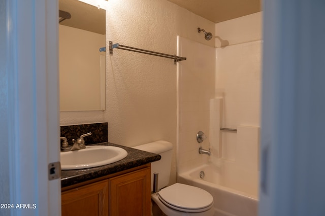 full bathroom featuring vanity, toilet, and shower / bathing tub combination