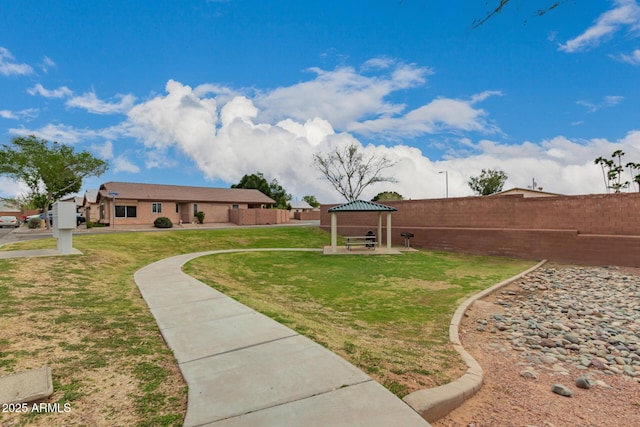 view of yard with a patio area and fence