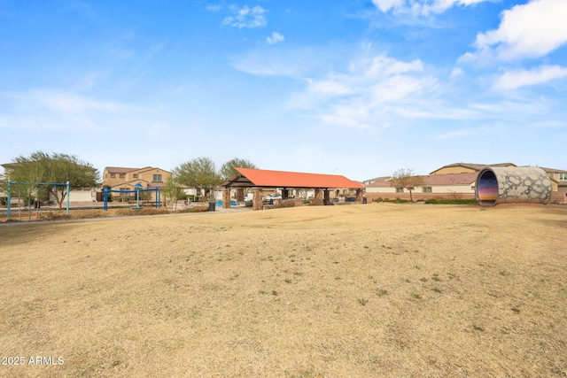 view of yard featuring a gazebo