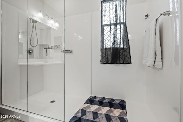 full bathroom with a stall shower