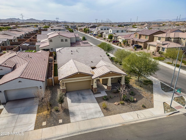 drone / aerial view with a residential view
