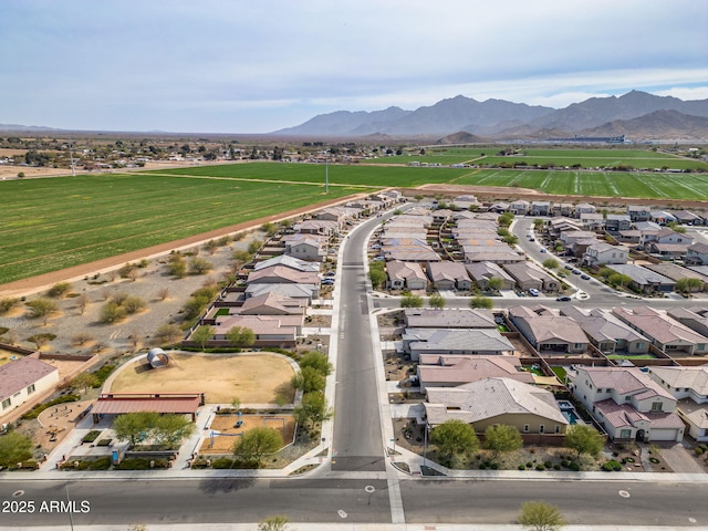 birds eye view of property featuring a residential view and a mountain view