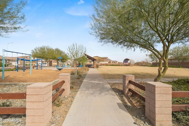 view of property's community featuring playground community
