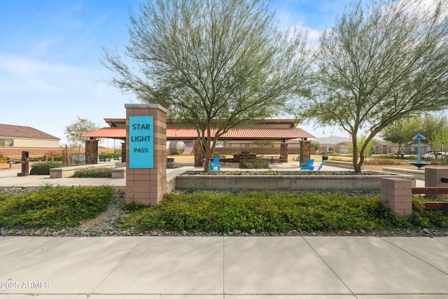 view of community with a gazebo