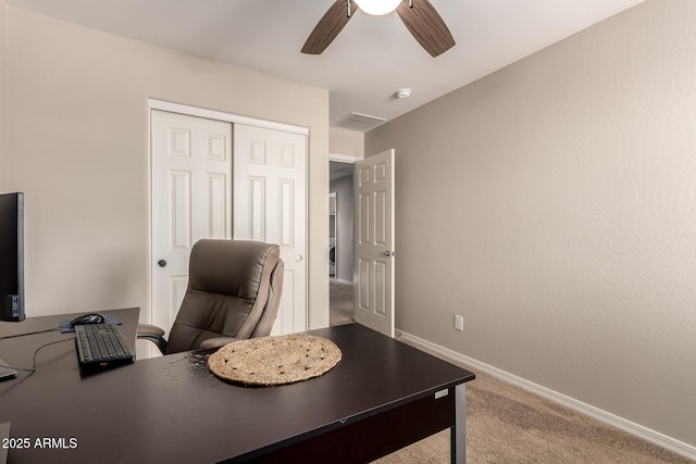 125 N Sunvalley Blvd Unit 119, Mesa, AZ 85207 - home office featuring ceiling fan and carpet flooring