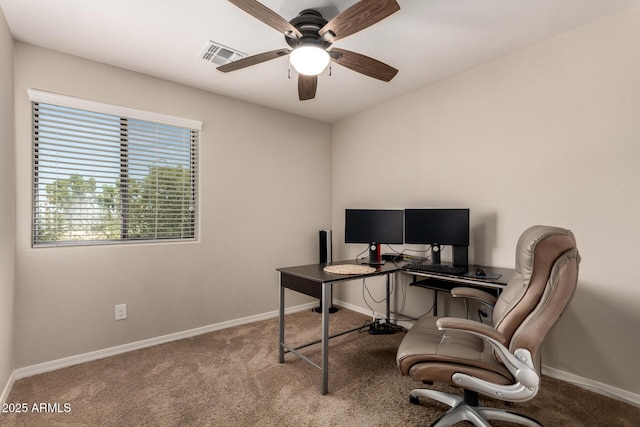 125 N Sunvalley Blvd Unit 119, Mesa, AZ 85207 - carpeted home office with a ceiling fan and baseboards