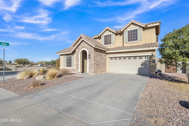 front of property featuring a garage