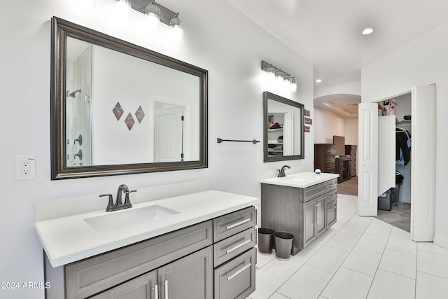 bathroom featuring vanity and tile patterned floors